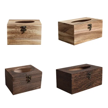 Деревянная коробка для салфеток в стиле ретро, держатель для бумажных салфеток Деревянная коробка для салфеток для ванной комнаты