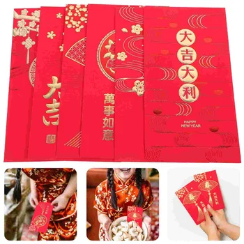Красный конверт Новый год Красный карман Китайский Новый год Красные конверты Красная сумка Весенний фестиваль День рождения Свадьба Красные конверты