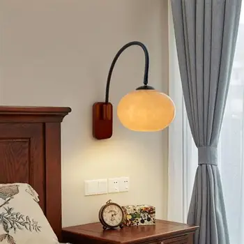 Штекерное подключение, перезаряжаемый настенный светильник, сажа, стекло из массива дерева, спальня, прикроватный кабинет, украшение гостиной