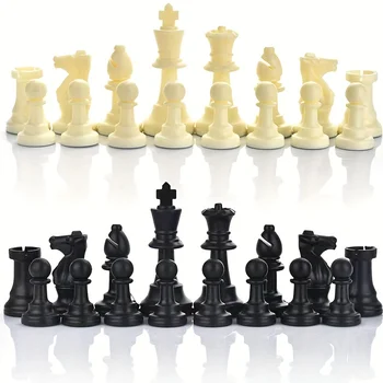 32 полных шахматных фигур / пластика Полная шахматная партия Король Высота 7,5 см, только шахматные фигуры