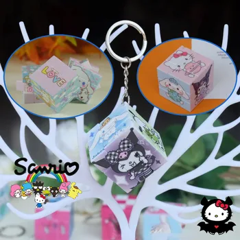 Sanrio Hello Kitty Маленький кубик Рубика Мультфильм Аниме Брелок Cubo Magico Игрушка Образование Головоломка Cinnamoroll Kawaii Key Charms