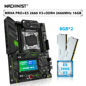 MACHINIST X99 MR9A PRO Комплект материнской платы LGA 2011-3 Комплект Combo Xeon E5 2666 V3 CPU Процессор 16 ГБ = 2 шт. * 8 ГБ памяти DDR4 2666 МГц Оперативная память