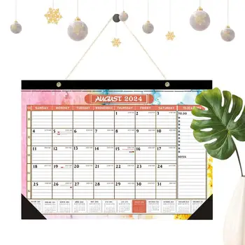 2024 Настенный календарь Янв Дек Простой ежемесячный настенный календарь Красочный настенный календарь для заметок Планирование Календарь на 12 месяцев