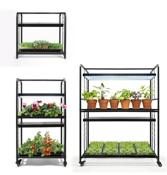 3 опционально Подставка для комнатных садовых растений Полка для огорода со светодиодным светом полного спектра для посева семян, суккулентов, трав