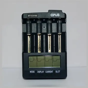 Opus Bt-c3100 Цифровое интеллектуальное 4-слотовое зарядное устройство для литий-ионных аккумуляторов Nimm Aa Aaa 10440 18650