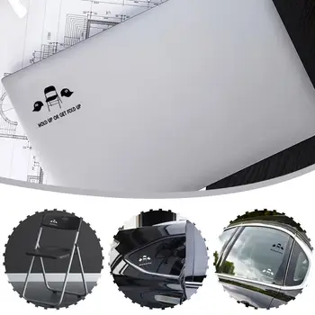 8 * 8 см Черный/белый Складные Стулья Наклейки Виниловые Водонепроницаемые Наклейки Для Windows Автомобили Ноутбуки Шлемы Почтовые ящики Бамперы Очки U6T4