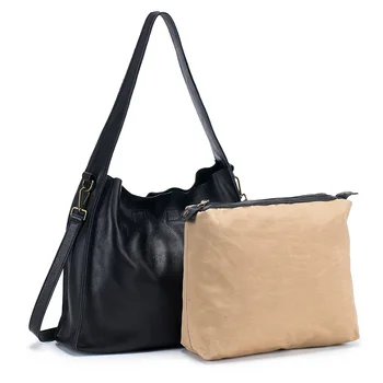 Женская сумка из натуральной кожи Сумка через плечо большой емкости Женская ретро сумка Дизайнерская роскошная сумка Пригородный пакет Внутренние карманы
