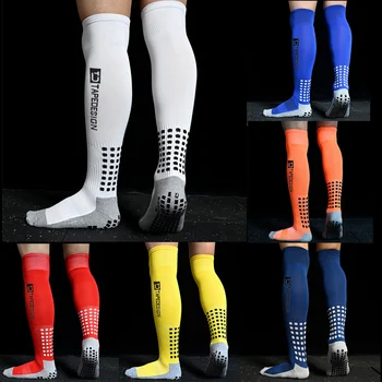 Новое полотенце Мужские нескользящие футбольные носки с высоким коленом Нижние дышащие Велоспорт Пешие прогулки Спортивные тренировки Длинные футбольные носки