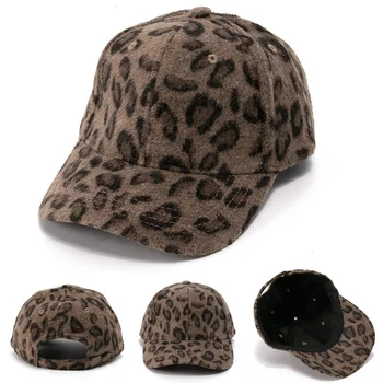 Леопардовый принт утиный язык кепка норковый мех теплая шапка на открытом воздухе солнцезащитная шляпа бейсболка