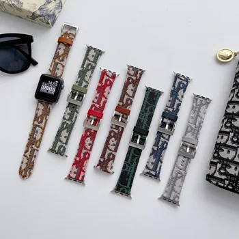 Плетеный кожаный ремешок для ремешка Apple Watch 44 мм 45 мм 42 мм 49 мм Ultra 38 мм 40 мм 41 мм Роскошный дизайнерский ремешок для часов iwatch 4 5 6 8 7 se