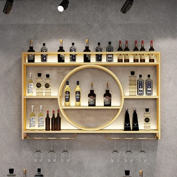 Роскошный винный шкаф Настенный шкаф-витрина для гостиной Золотая стойка для винных бутылок Мебель для хранения Estante De Vino Барная мебель
