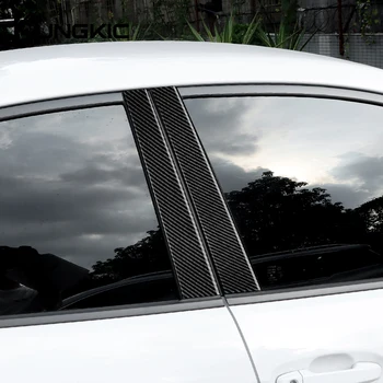 настоящее мягкое углеродное волокно для Subaru WRX 2022 2023 Автомобильное окно B Стойки B Наклейка B Стойки Крышка Отделка Защитная полоса Аксессуары