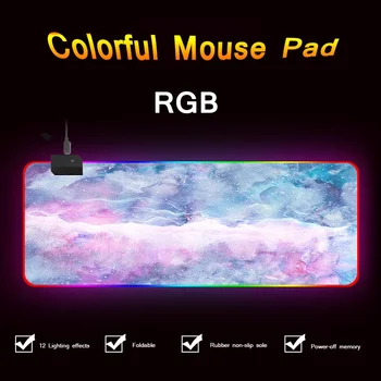 RGB Игровой коврик для мыши Большой коврик для мыши Gamer Glow Mouse Коврик для ПК Компьютерный коврик для мыши XXL Ковер Поверхность Mause Pad Клавиатура Стол Ma