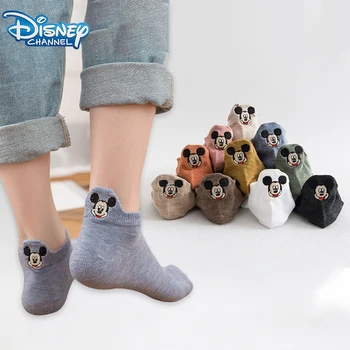 Disney Микки Маус Хлопковый носок Мультфильм Каблук Вышивка Носки Короткий ствол Aldult Sock