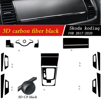  Автомобильный стайлинг 3D 5D Углеродное волокно Интерьер автомобиля Центральная консоль Изменение цвета Молдинг Наклейка Наклейки Для Skoda kodiaq 2017-2020