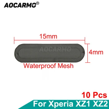 Aocarmo 10 шт./лот Верхняя нижняя пылезащитная сетка Ушной динамик Громкоговоритель Сетка для пыли Сетка с клеем для Sony Xperia XZ1 XZ2 XZ2P 15x4 мм