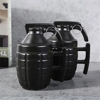  Забавная кофейная кружка Керамическая мина в форме мины с крышкой Однотонная кружка Креативные чашки для воды для домашнего офиса Праздники