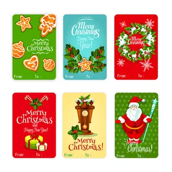 популярные рулонные наклейки рождественские праздничные украшения подарочная серия наклейки этикетки #3a-ch23