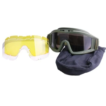 Военные тактические очки Армейские очки На открытом воздухе Противоударный страйкбол Пейнтбол Спортивные охотничьи солнцезащитные очки 3 линзы