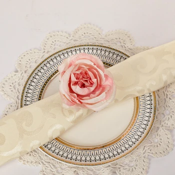 искусственные цветочные кольца для салфеток нежная роза поддельные держатели для колец для салфеток свадебная церемония букет фестиваль украшение стола