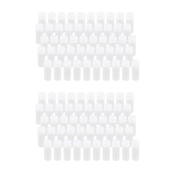  Лучшие предложения 100X пластиковая бутылка для образцов 5 мл Лабораторная пробирка Небольшой контейнер для хранения флаконов + крышка