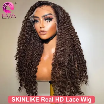 Eva Hair Real HD Кружевной Парик 13x6 Натуральные Волосы 13x4 Кружевной Фронтальный Парик Кудрявый HD Кружевная Застежка Парик Бесклеевые Готовые К Ношению Парики Для Женщин