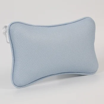 Подушка для поддержки шеи и спины для ванны - мягкая и поддерживающая с присосками (синяя)