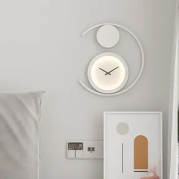 современный светодиодный настенный светильник часы бра для спальни прикроватной гостиной столовой проход крыльцо коридор домашний декор осветительный прибор