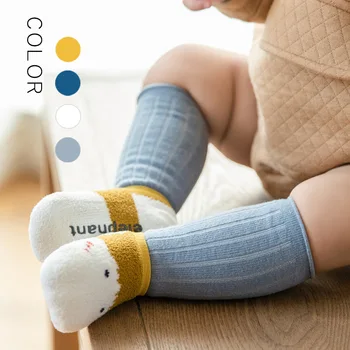 Детские носки Осенние и зимние носки с утолщенным полом Противоскользящий теплый средний вырез Мужской и женский набор детских носков
