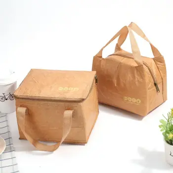 Сумка для обеда Холодильник Сумка для ланча Сумка Герметичная складная сумка для ланча из холста Пакеты из крафт-бумаги Водонепроницаемая сумка для обеда Ручные сумки для еды