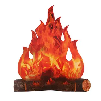 Fake Flame 3D Реалистичная художественная бумага Красный Яркий Искусственный Безопасный Костер для Фестивальных Партийных Принадлежностей Украшения