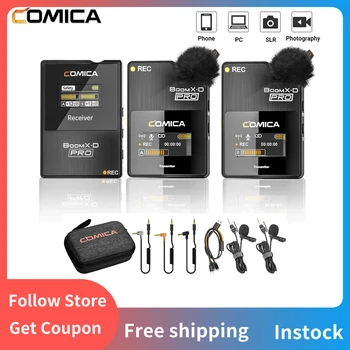 Comica Boomx-d Pro Беспроводной микрофон для Canon Nikon Sony Fujifilm Camera Смартфон ПК, 2.4G Беспроводной петличный микрофон