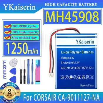 YKaiserin Аккумулятор MH45908 1250 мАч для CORSAIR 9011136-AP CA-9011127-NA для беспроводной игровой гарнитуры Garmin H2100 Dolby 7.1