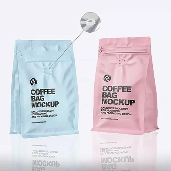  индивидуальный продукт、500 г дизайн логотип биоразлагаемый боковая ластовица молния упаковочный пакет для кофе квадратный мешок для кофе с плоским дном и val
