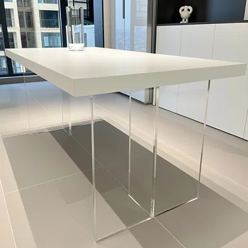 Delifeng акриловый подвесной обеденный стол, обеденный стол для небольшой квартиры, итальянский минималистичный дизайнерский островной стол, чистый белый камень d