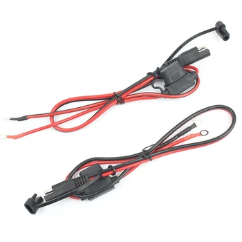 Foxsur 2 шт. Зарядное устройство для мотоцикла Sae Зарядный кабель Sae Быстроразъемный штекер для предохранителя кольцевой клеммы 12 В