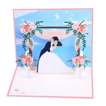 Изготовленная на заказ подставка для роскошных свадебных поздравительных открыток Всплывающая свадебная пригласительная открытка ручной работы, благодарственные открытки с конвертом