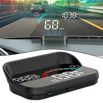 M22 Автомобильный проекционный дисплей Скорость оборотов в минуту MPH HUD GPS Спидометр Экран Проектор Приборная панель с одометром Сигнализация превышения скорости для всех автомобилей