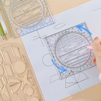 Угловой шаблон геометрического чертежа Создатель круга Линейка для рисования Многофункциональный