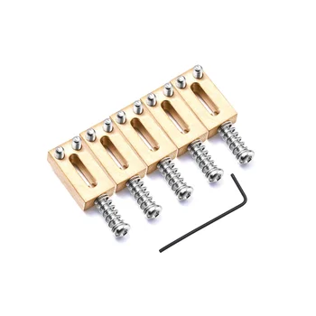 6 шт. Электрогитара Single Shake Tremolo Bridge String Code, нижняя струнная планка Нажатие струнного кода для Fender, серебристый