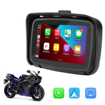 5-дюймовый портативный GPS-навигатор Мотоцикл Водонепроницаемый Carplay Дисплей Мотоцикл Беспроводной Android Auto IPX7 GPS Экран для Apple