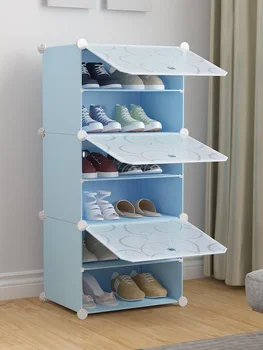 DIY Magic Piece Сборка Стеллаж для обуви Пластиковый легко разбираемый шкаф для обуви Индивидуальный простой шкаф для хранения для аренды в общежитии