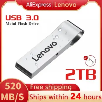 Lenovo USB 3.0 Flash Drive Высокоскоростной флэш-накопитель 2 ТБ 1 ТБ USB 3. 0 Memory Stick 512 ГБ флэш-накопитель Металлический USB-диск для настольного ПК