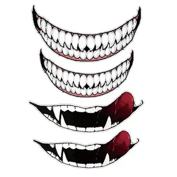 Наклейки на мотоциклетную шапку Злая улыбка Большой рот Автомобильная декоративная наклейка и передняя шляпа Шарм Забавные автомобильные аксессуары DIY Наклейки