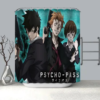 Nice Psycho Pass Аниме Занавески для душа для ванной комнаты Декор 180x180 см Водонепроницаемая тканевая занавеска для душа с защитой от плесени