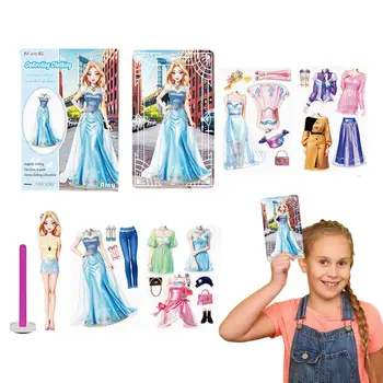 Набор магнитных бумажных кукол Play Принцесса Бумажная кукла Комплекты нарядов Магнитные бумажные куклы для девочек во время путешествий Домашний детский сад