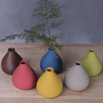 2 шт. Креативная керамическая ваза Домашний декор Сухой влажный комнатный ремесла Маленький домашний цвет