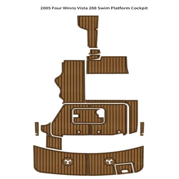 2005 Four Winns Vista 288 Плавательная платформа Коврик в кокпите Лодка EVA Тик Палубный коврик