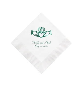 Claddagh Design Ирландские кельтские свадебные салфетки Персонализированный набор из 100 принадлежностей для приема