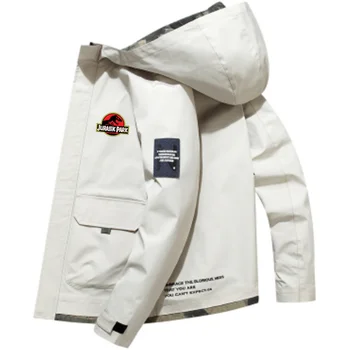 2024 новая осенне-зимняя мужская куртка с капюшоном с принтом на молнии повседневная куртка Harajuku ветрозащитная спортивная одежда